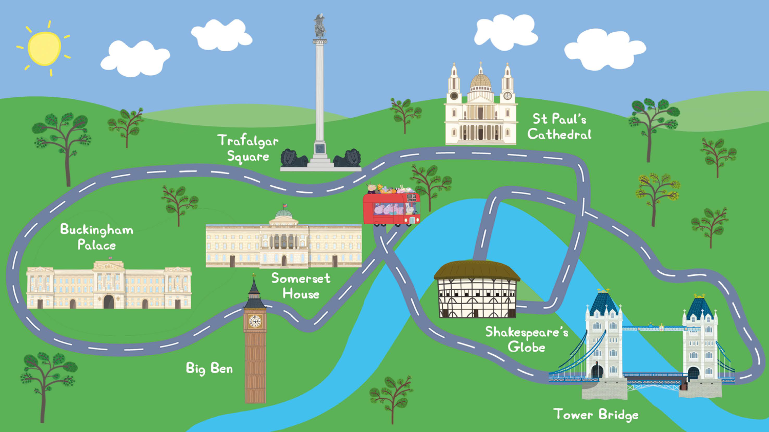 Peppa Pig Bus Tour Route