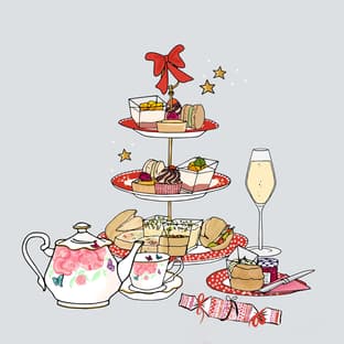 Christmas Afternoon Tea at Brigits Bakery Illustration