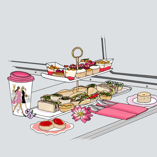 Mothers day afternoon tea bus tour illustration